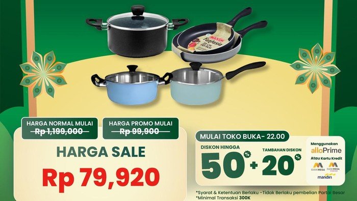 Hemat Belanja Peralatan Masak di Transmart Full Day Sale, Dapatkan Diskon 50% + 20%